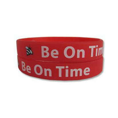 Be On Time Rubber Bracelet Wristband - Adult 8" - Support Store