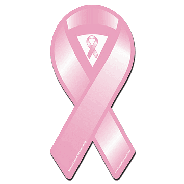 Breast Cancer Awareness Pink Ribbon Car Magnet - Support Store