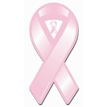 Breast Cancer Awareness Pink Ribbon Mini Magnet 4" x 2" - Support Store