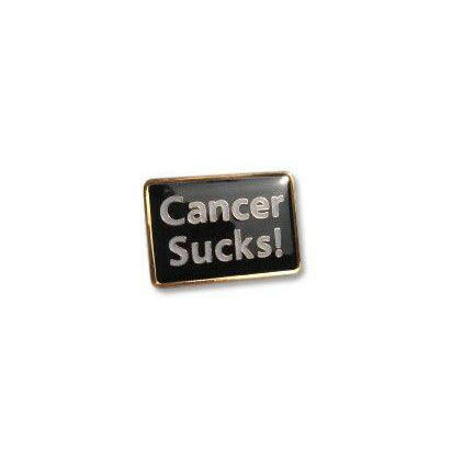 Cancer Sucks! Lapel Pin - Black and White - Support Store