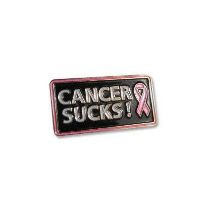 Cancer Sucks! Pink Ribbon Lapel Pin - Support Store