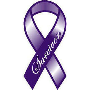 Cancer Survivor Purple Ribbon Car Magnet - Support Store