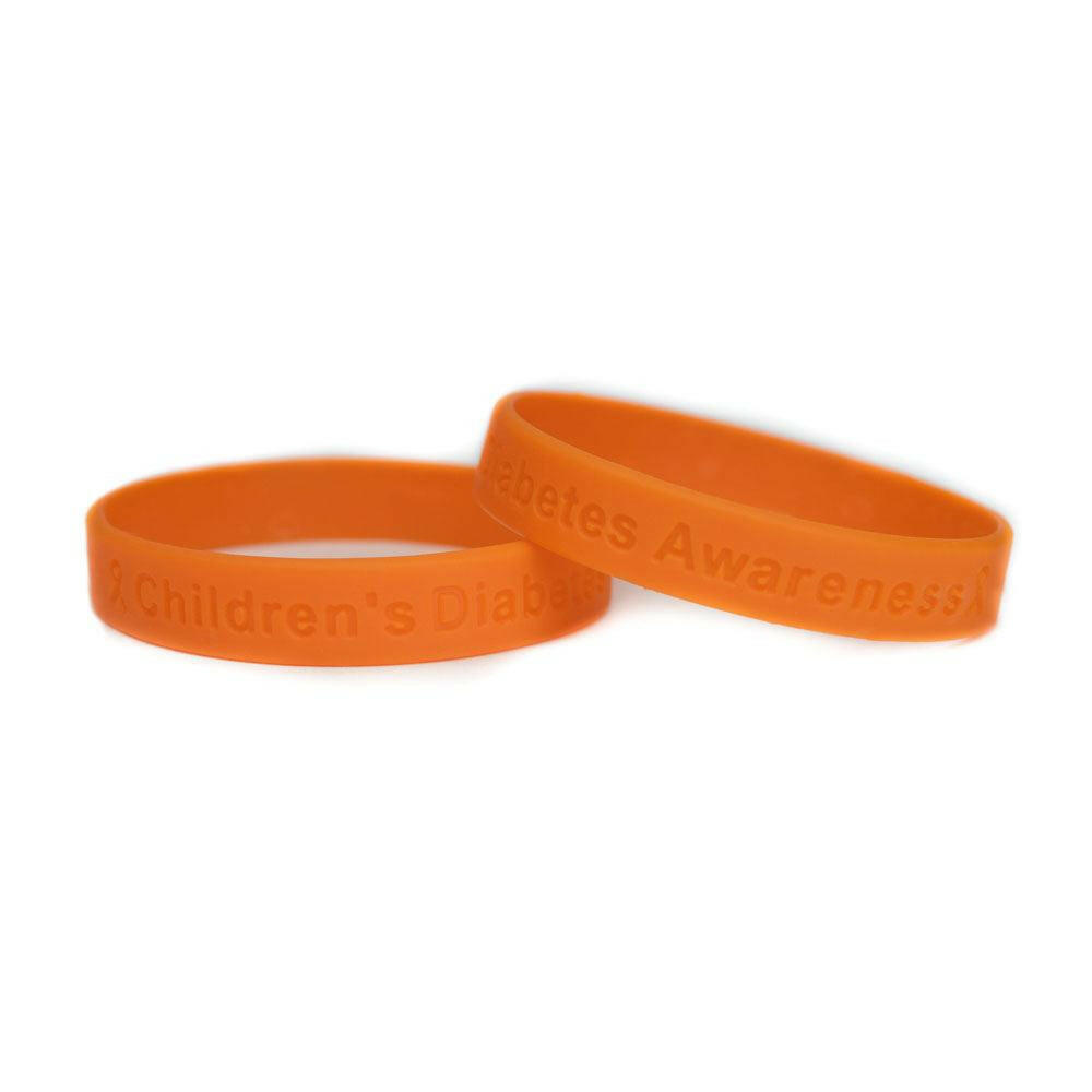 Children's Diabetes Awareness Rubber Bracelet Wristband - Adult 8" - Support Store