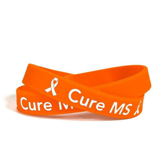 Cure MS Orange Rubber Bracelet Wristband - Youth 7" - Support Store