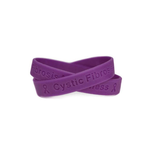 Cystic Fibrosis Awareness Purple Rubber Bracelet Wristband - Adult 8" - Support Store