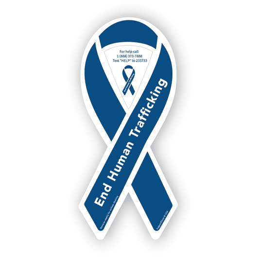 End Human Trafficking Blue Ribbon Magnet - Support Store