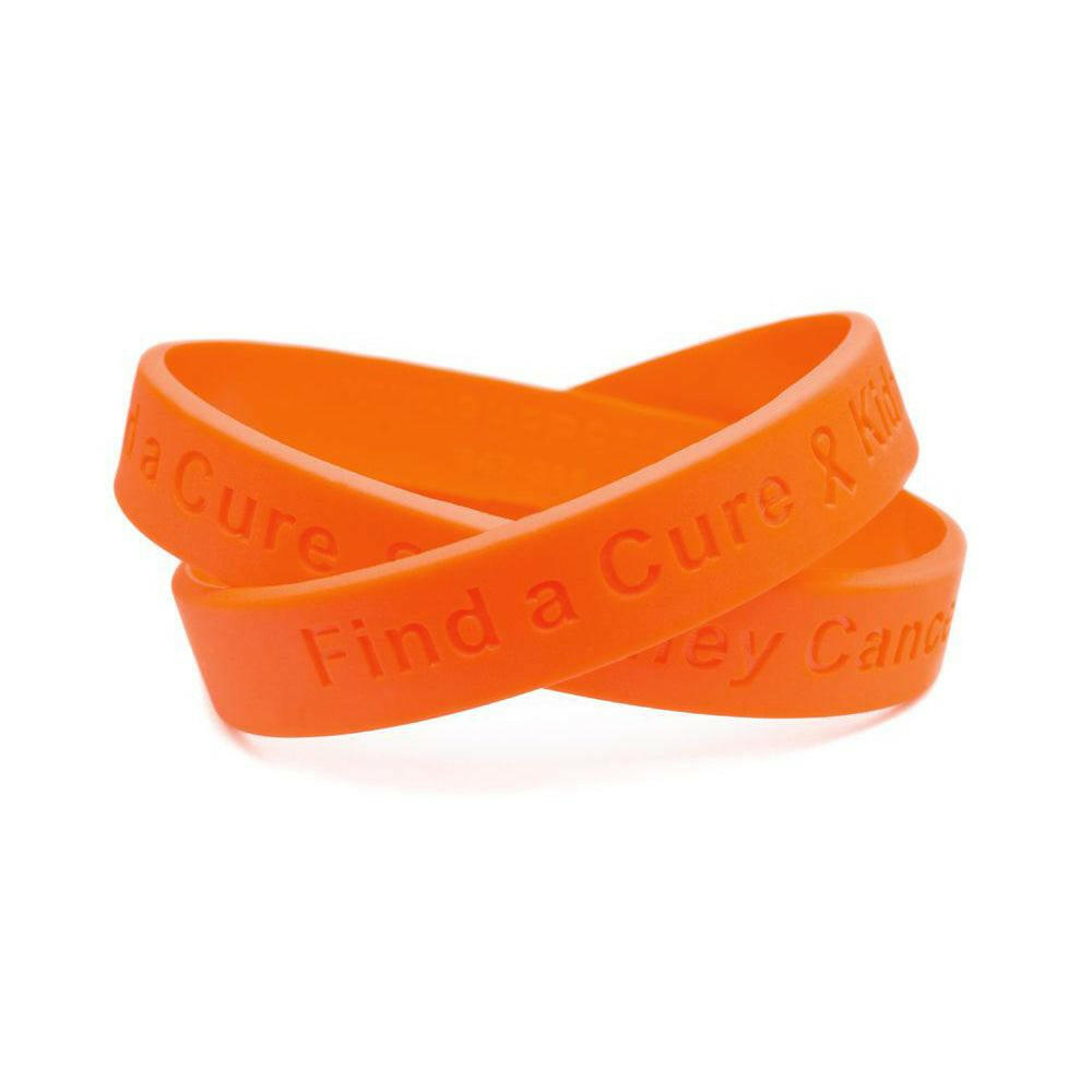 Find a Cure - Kidney Cancer orange wristband - Youth 7" - Support Store