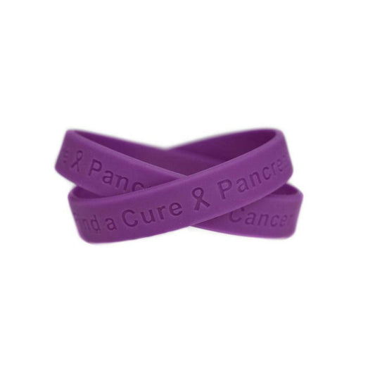 Find a Cure - Pancreatic Cancer purple wristband - Youth 7" - Support Store