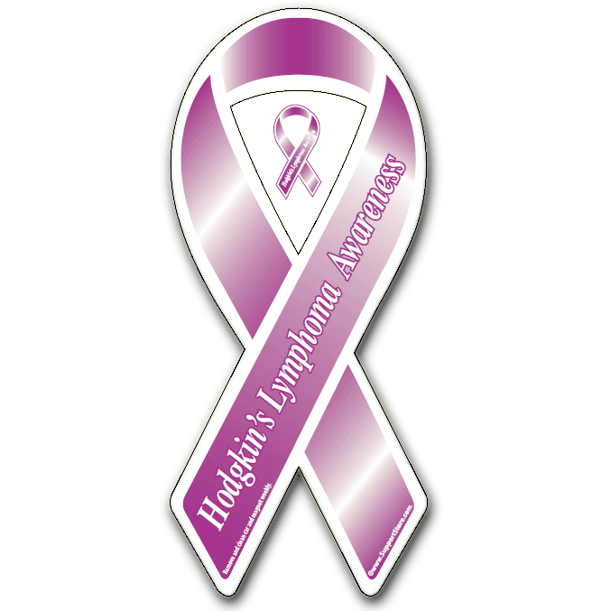 Hodgkins Lymphoma Awareness Purple Ribbon Magnet - Support Store