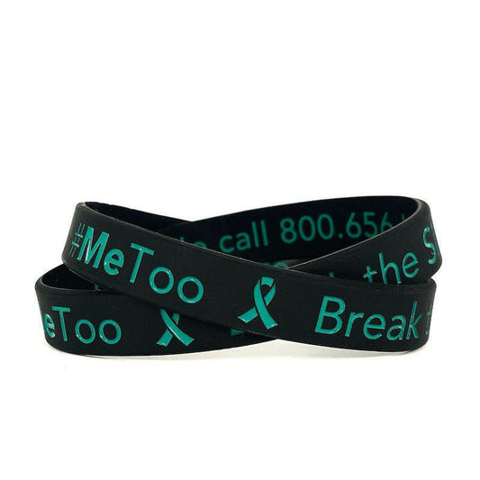#METOO Break the Silence End Sexual Violence Rubber Wristband - Adult 8" - Support Store