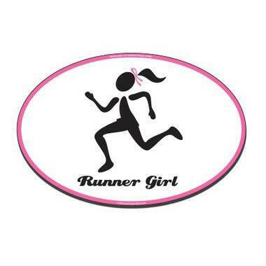 Pink Ribbon Runner Girl Decal - Support Store