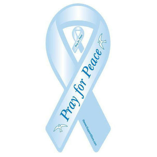 Pray for Peace Ribbon Car Magnet - Support Store