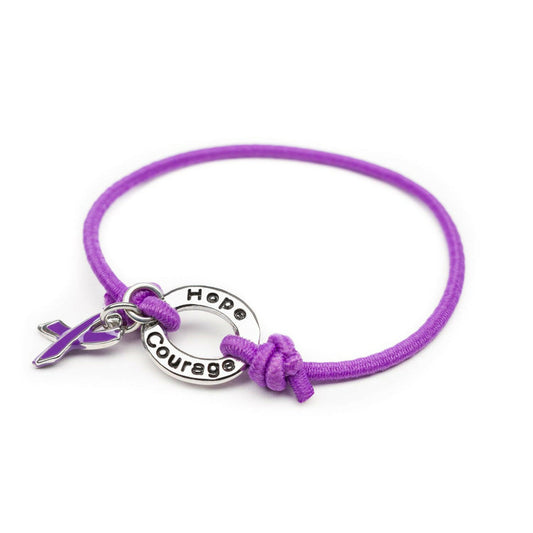 Purple Awareness Stretch Charm Bracelet - Support Store