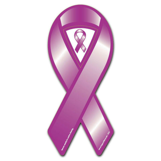 Purple Cause Awareness Ribbon Magnet - Support Store