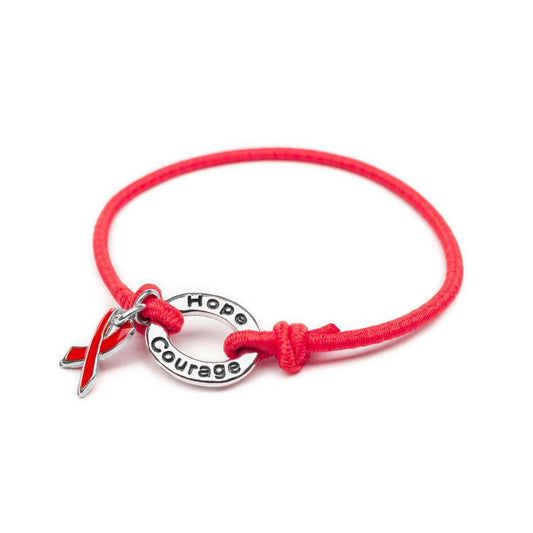 Red Awareness Stretch Charm Bracelet - Support Store