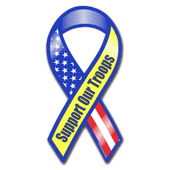 Red-White-Blue-Yellow Support Our Troops Mini Magnet - Support Store