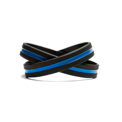 Thin Blue Line - Youth 7" Support Law Enforcement Black Wristband - Support Store