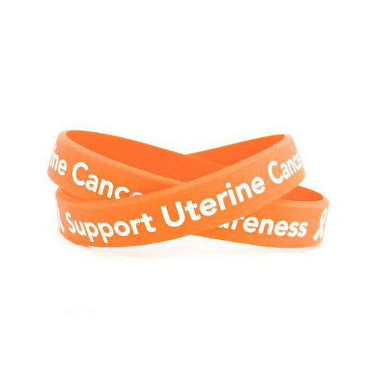 Support Uterine Cancer Awareness Rubber Wristband - Adult 8" - Support Store