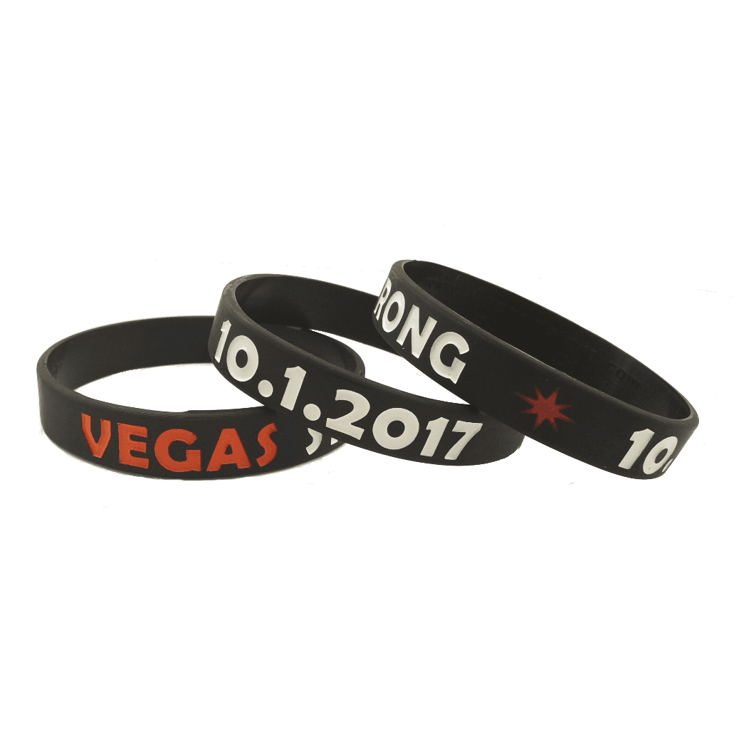 Vegas Strong 10.1.2017 Memorial Rubber Wristband - Adult 8" - Support Store