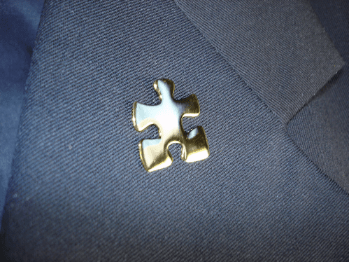 Autism Awareness Gold Puzzle Piece Lapel Pin - Support Store