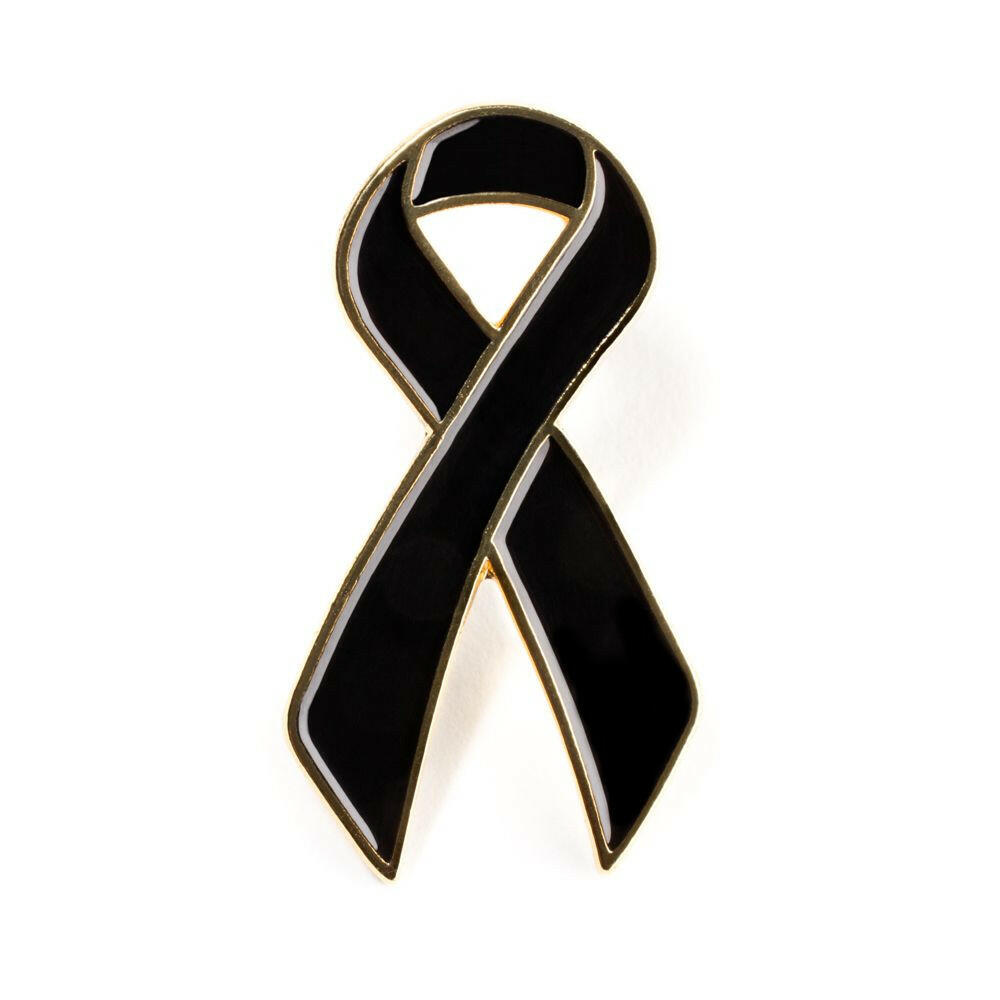 Super Quality, Black Ribbon Lapel Pin - Order Now – Support Store