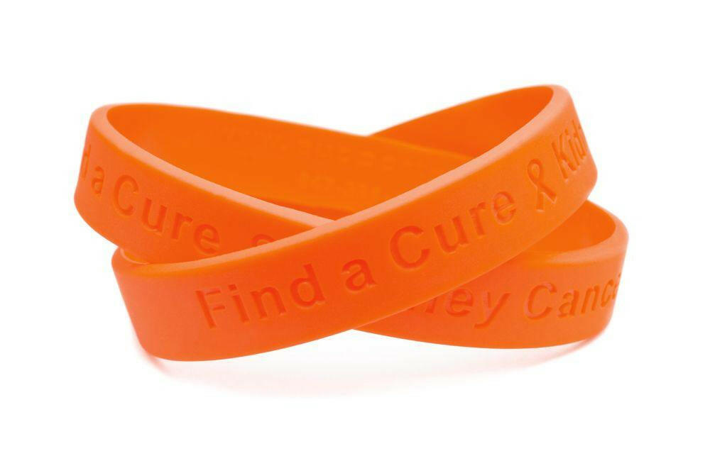 Find a Cure - Kidney Cancer orange wristband - Youth 7" - Support Store