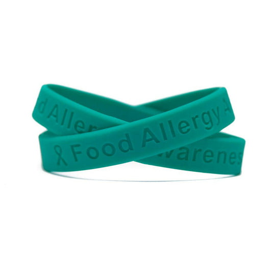 Food Allergy Awareness Teal wristband - Youth 7" - Support Store