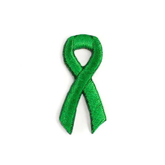 Green Ribbon Embroidered Stick-ons - 25-pack - Support Store