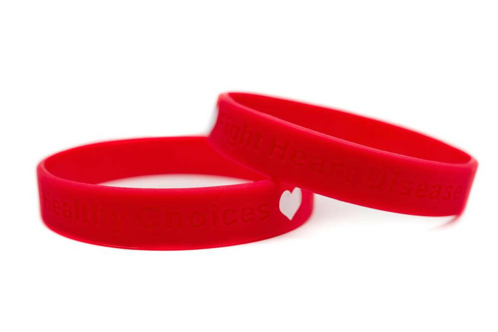 Healthy Choices - Fight Heart Disease wristband - Adult 8" - Support Store