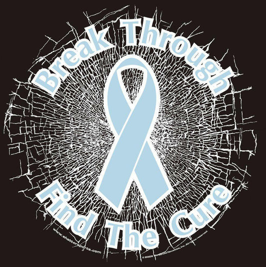 Light Blue Break Through...Find The Cure! Static Window Cling - Support Store