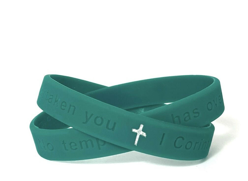 No temptation has overtaken you I Corinthians 10:13 wristband - Support Store