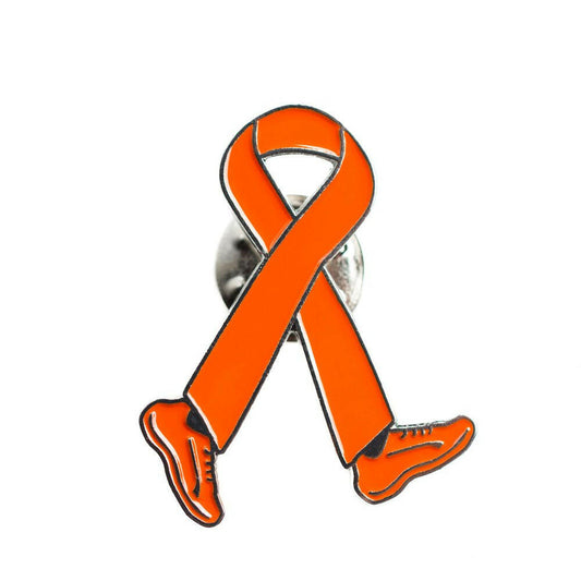 Orange Ribbon Walk Run Lapel Pin - Support Store