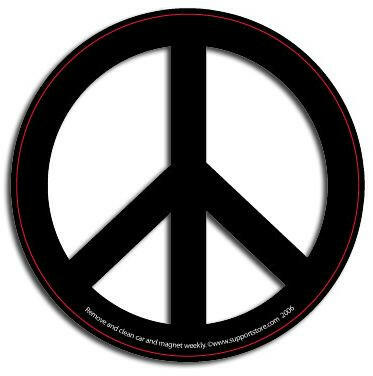 Peace Sign Car Magnet - Black & White - Support Store
