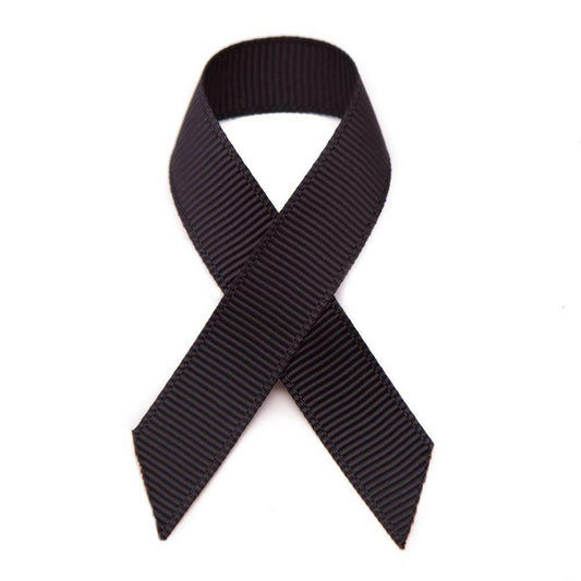 Peel & stick black grosgrain awareness ribbons - 10 pack - Support Store