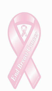 Pink End Breast Cancer Ribbon Car Magnet - Support Store