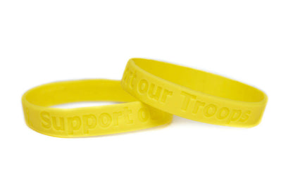 Support our Troops Rubber Bracelet Wristband - Yellow – Youth 7" - Support Store