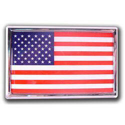 American Flag - Chrome Emblem Frame - Support Store