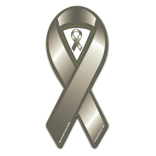 Grey Cause Awareness Ribbon Magnet - Support Store