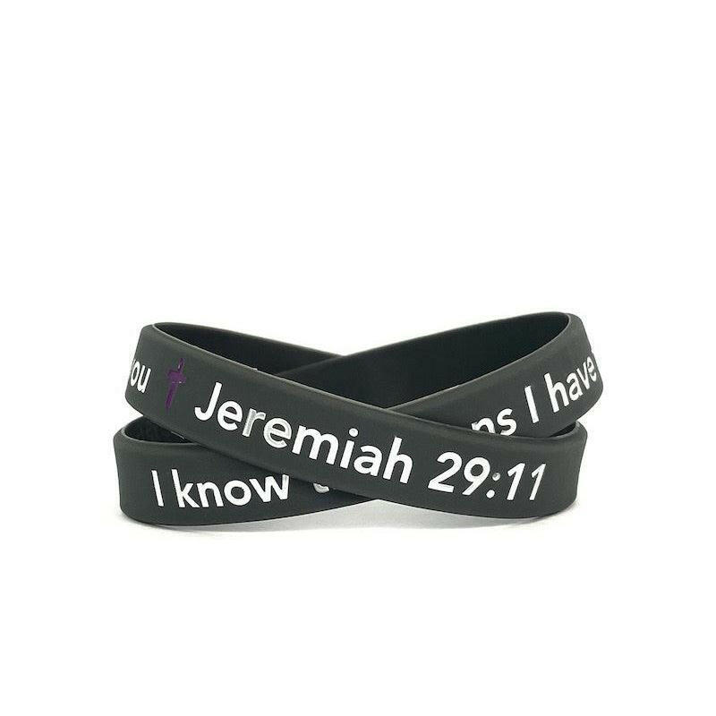 I know the plans for you Jeremiah 29:11 Wristband White Letters - Support Store