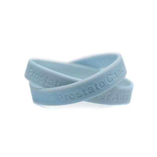 Prostate Cancer Awareness Light Blue Rubber Bracelet Wristband - Adult 8" - Support Store