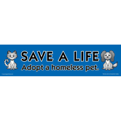 Save a Life, Adopt a Homeless Pet Car Magnet - Support Store