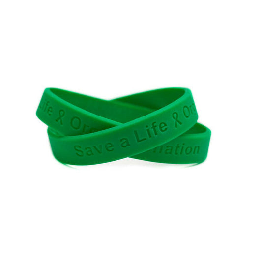 Save a Life - Organ Donation green wristband - Youth 7" - Support Store