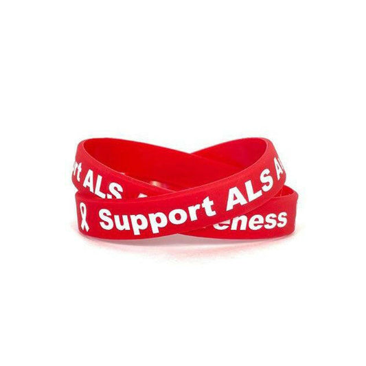 Support ALS Awareness red wristband - Youth 7" - Support Store