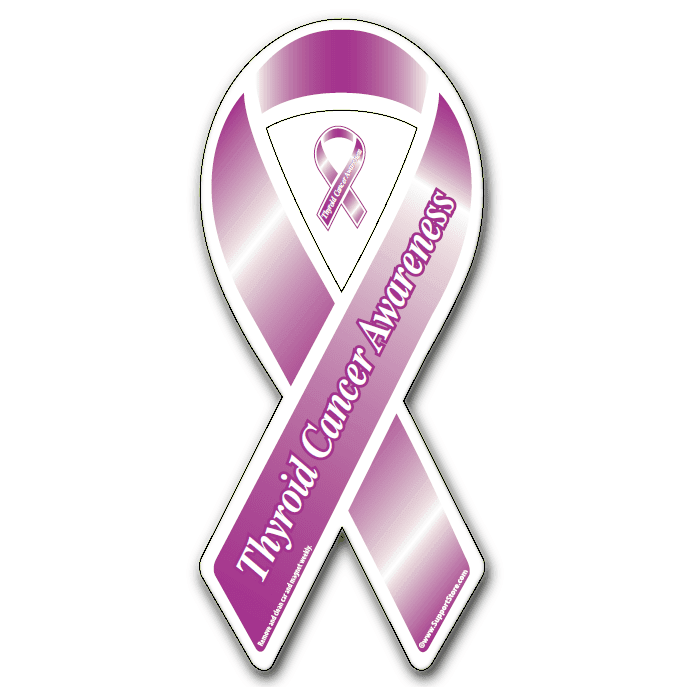 Thyroid Cancer Awareness Purple Ribbon Magnet - Support Store