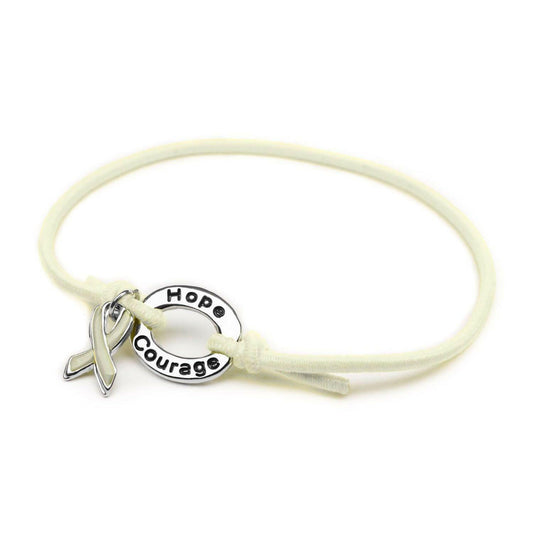 White Awareness Stretch Charm Bracelet - Support Store