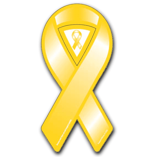 Yellow Cause Awareness Ribbon Magnet - Support Store
