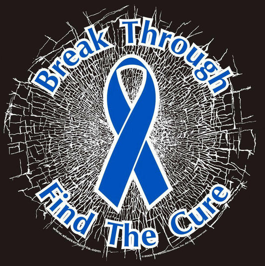 Blue Break Through...Find The Cure! Static Window Cling - Support Store