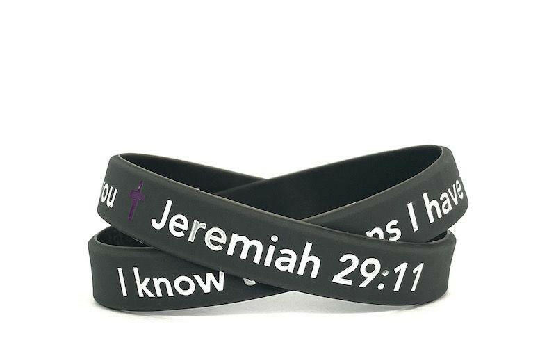 I know the plans for you Jeremiah 29:11 Wristband White Letters - Support Store