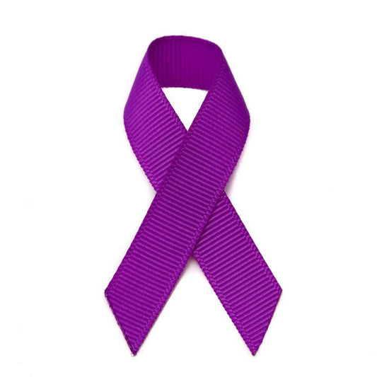 Peel & stick purple grosgrain awareness ribbons - 10 pack - Support Store