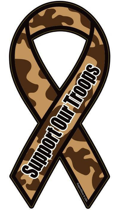 Support Our Troops Ribbon Car Magnet - Camouflage / Camo - Support Store